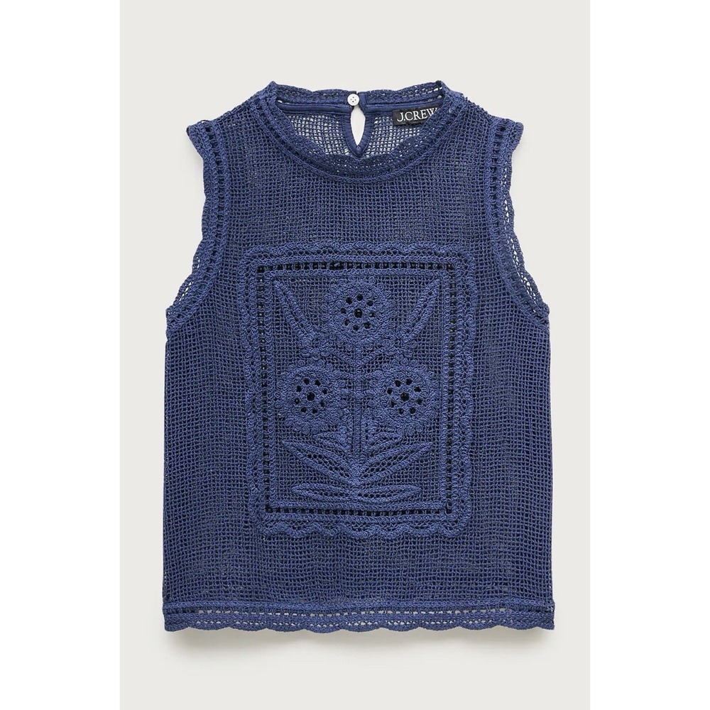 J CREW XS Crochet floral tank top CV831